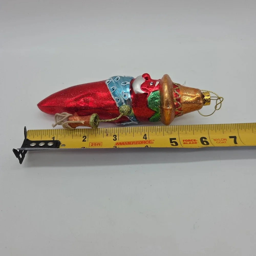 Red Hot Chili Pepper Cowboy Ornament Blown Glass Christmas Tree Decor Festive